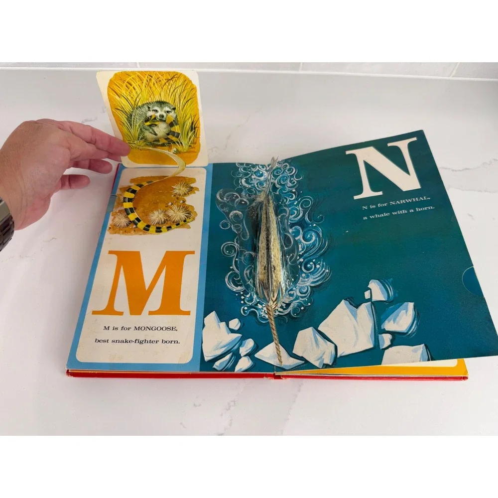 Norcross Animal-Alphabet Pop-Up Book 1967 vtg Akihito Shirakawa Hardcover ABC